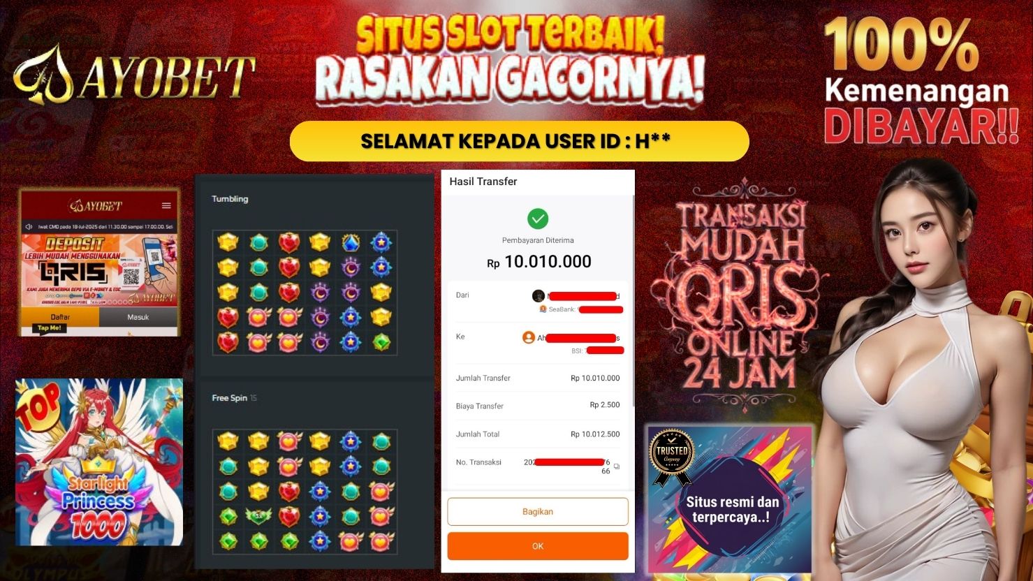 AYOBET JACKPOT SLOT STARLIGHT PRINCESS 1000